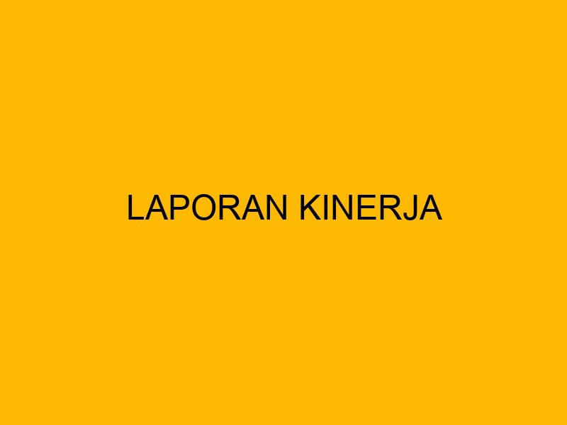 Laporan kinerja